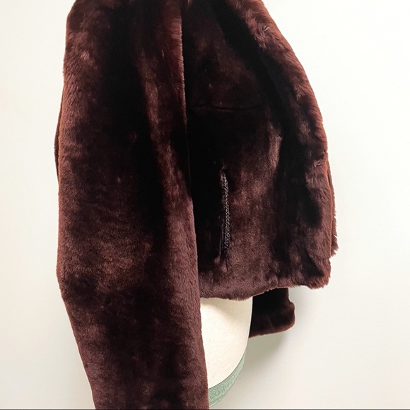 Vintage 50s/60s Gus Mayer Brown Mouton Chubby Coat - Picture 4 of 13